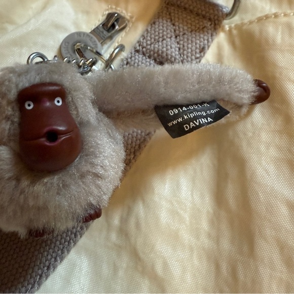 Kipling Cream and Gray Overnight Tote Bag - Picture 12 of 14